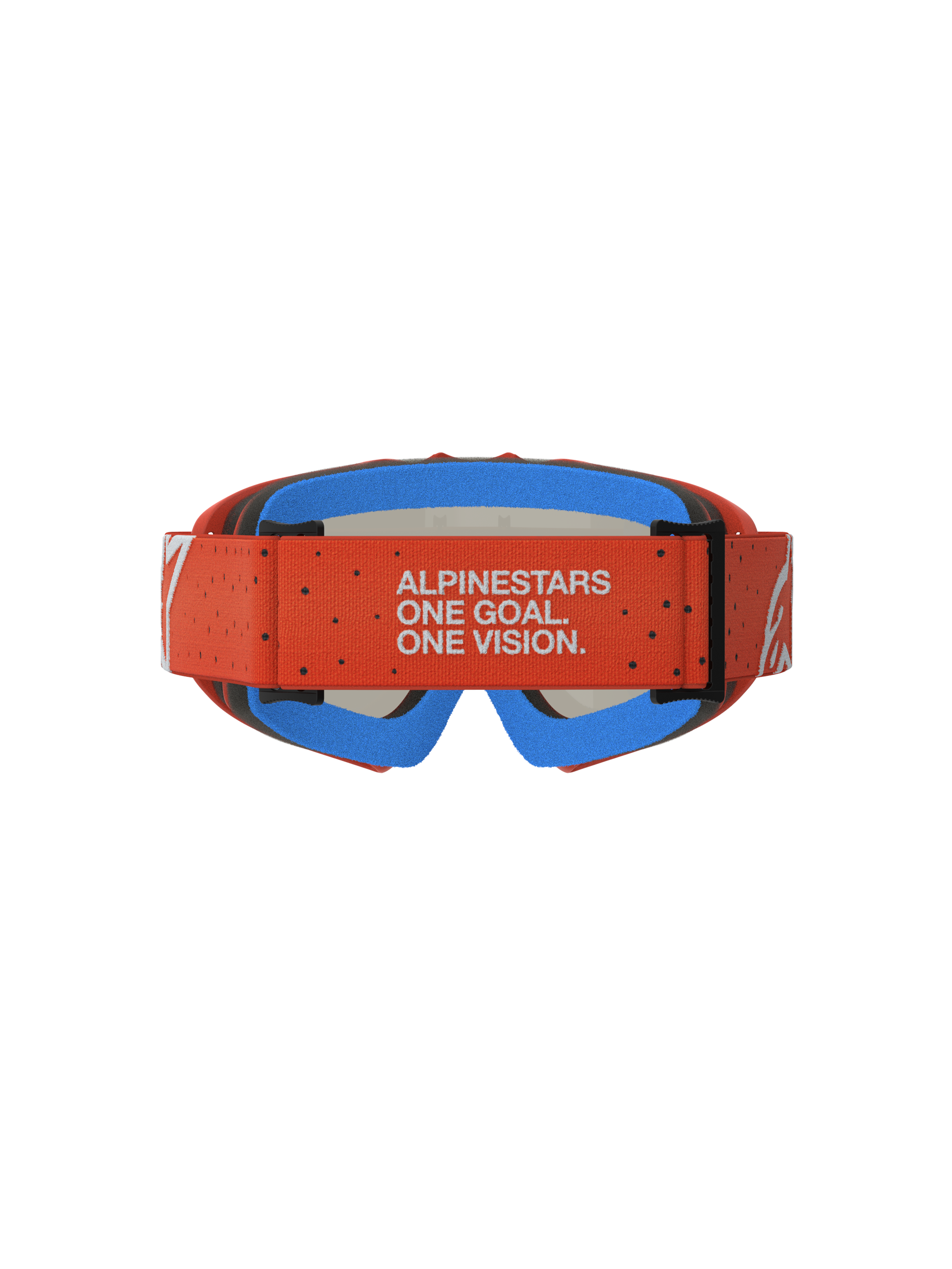 Alpinestars Vision Vesta Juvenil, gafas de motocross con correa naranja, lema de la marca y espuma azul