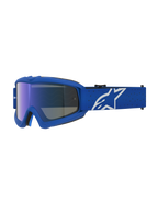 Gafas Alpinestars Vision Vesta Juvenil para motocross, azul y blanco, lente de espejo azul anti-vaho y protección UVA