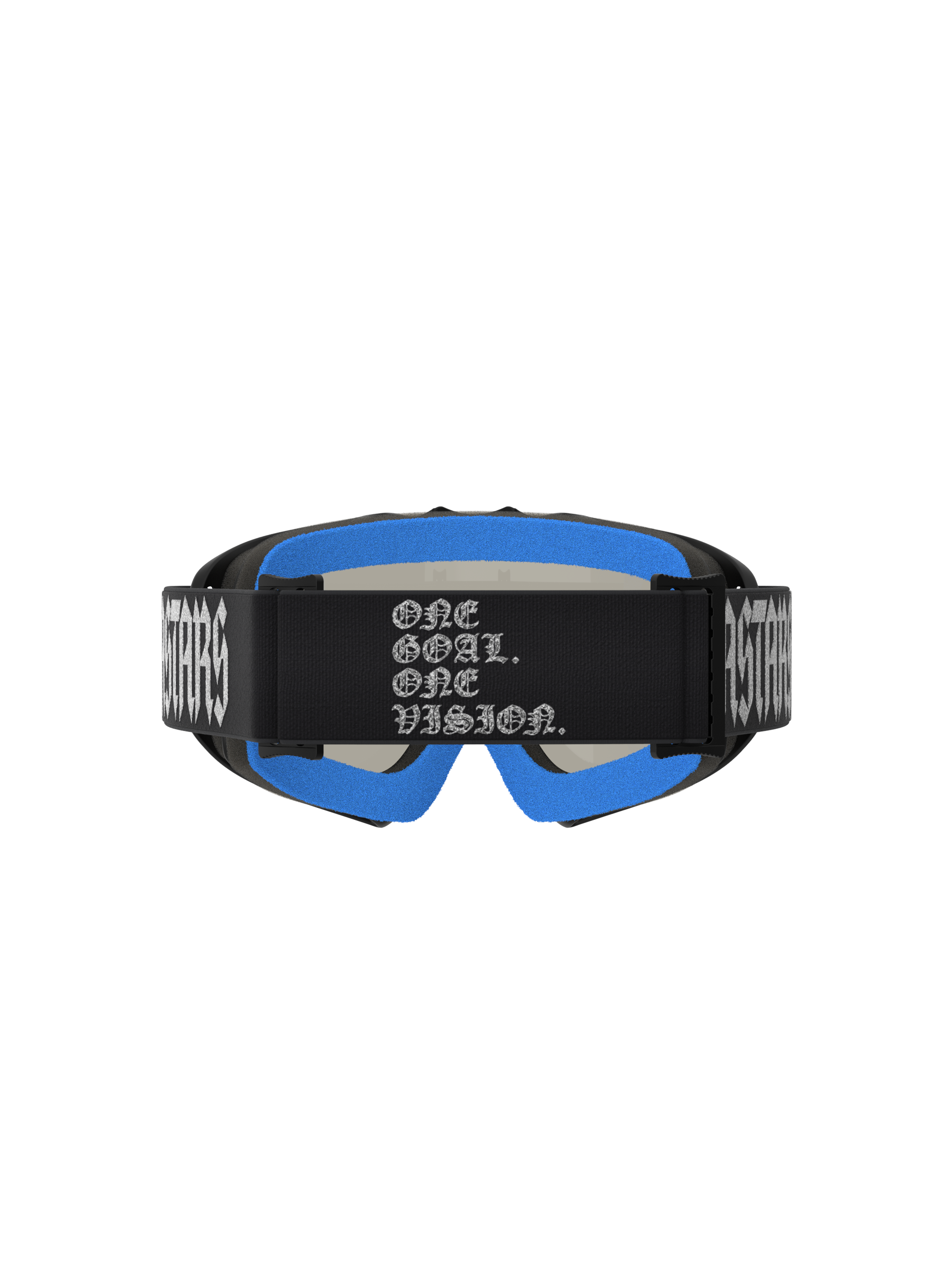 Alpinestars Vision Atrox Juvenil, gafas de motocross negras y azules, correa con el lema One Goal One Vision