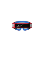Alpinestars Vision Youth Blaze Goggles, Motocross Goggles, Red and Silver, Rear view showing red strap with white branding and black central patch with white Astars logo, blue inner foam padding