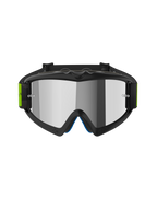 Gafas Alpinestars Vision Youth Hollow, gafas de motocross, gris carbón y amarillo flúor, lente de espejo plateada, con armazón flexible, postes para tear-off y correa ajustable con detalles en neón, diseño específico para jóvenes para carreras de off-road