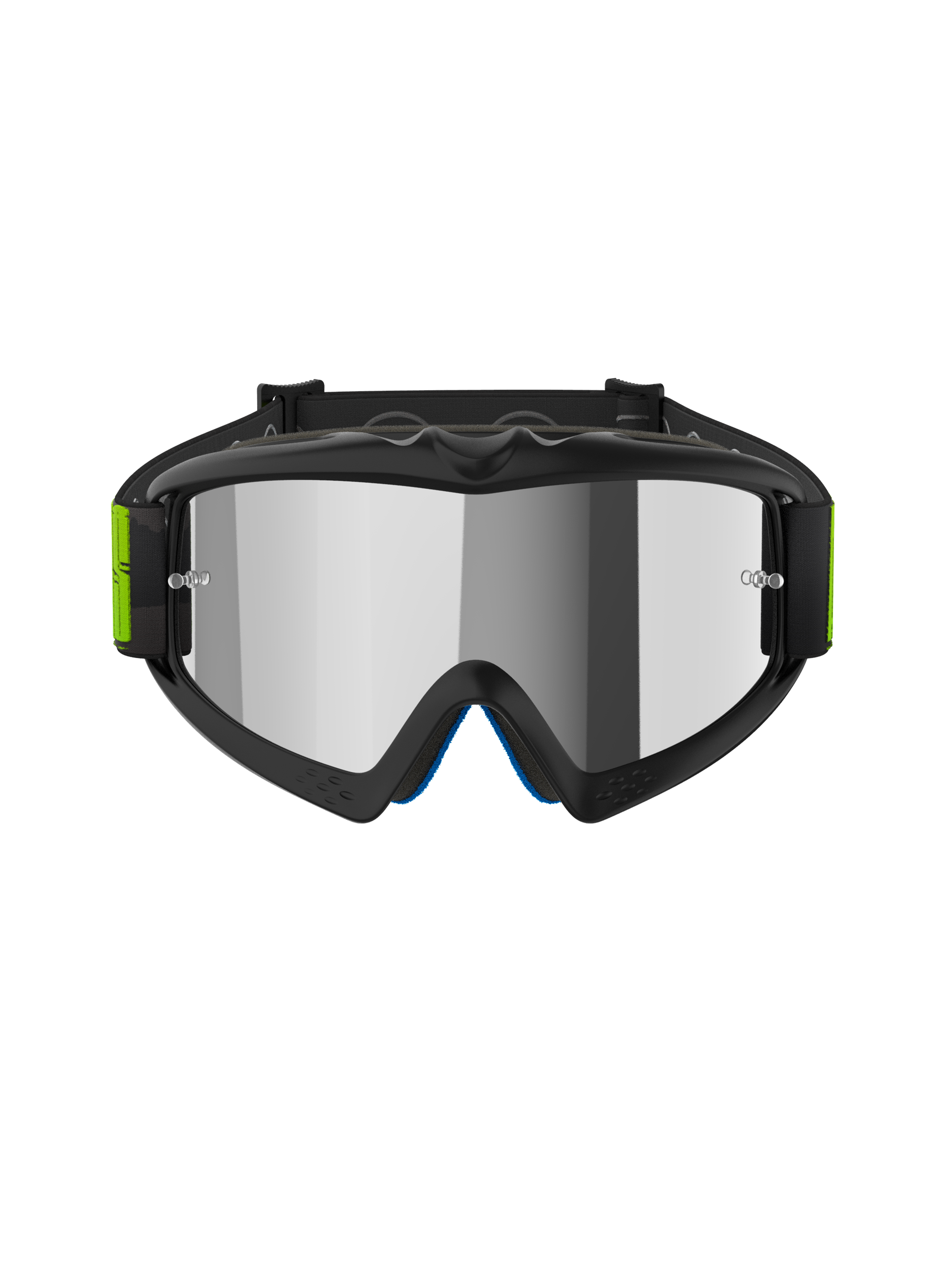 Gafas Alpinestars Vision Youth Hollow, gafas de motocross, gris carbón y amarillo flúor, lente de espejo plateada, con armazón flexible, postes para tear-off y correa ajustable con detalles en neón, diseño específico para jóvenes para carreras de off-road