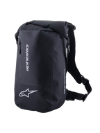 Alpinestars Bolsa Deportiva Sellada, mochila de moto negra e impermeable con cierre enrollable y logotipos reflectantes