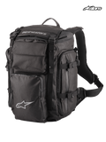 Alpinestars Mochila Rover Overland, mochila de moto adventure, negra, con capacidad de 39 litros, diseño enrollable y compartimento frontal compresible