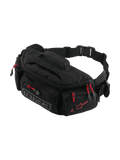 Alpinestars MM93 Waist Bag, riñonera para moto, negra con tiradores de cremallera rojos, múltiples compartimentos con cremallera, cinturón ajustable con hebilla, con el logotipo rojo de Alpinestars y la marca MM93 en gris, tejido duradero resistente al agua