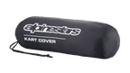 Bolsa de almacenamiento de la funda para kart de Alpinestars, negra, con logotipo blanco de Alpinestars y texto 'KART COVER', forma cilíndrica con cierre de cordón, diseño compacto y portátil para equipamiento de automovilismo