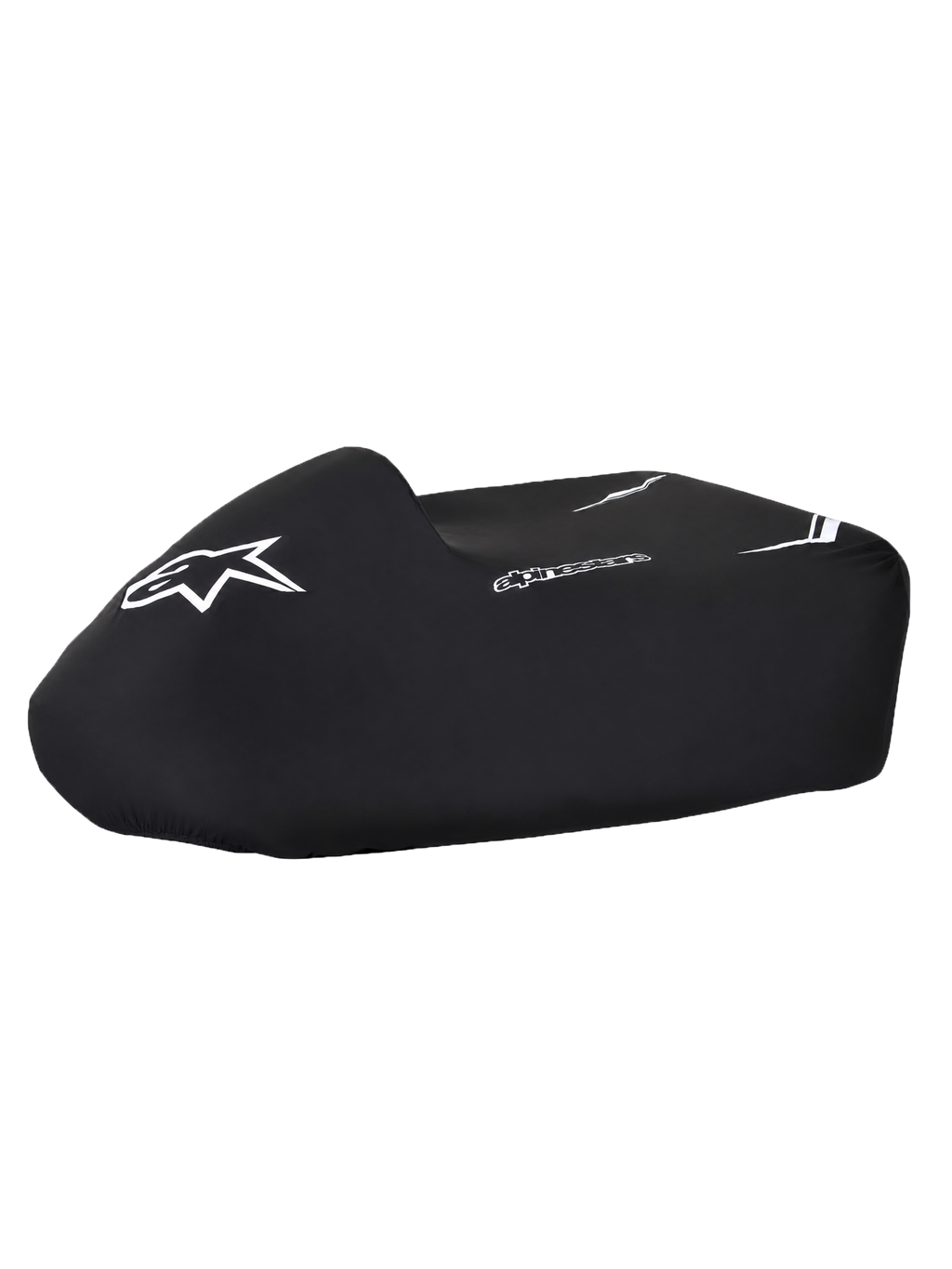 Alpinestars Kart Cover, black waterproof go-kart cover with white logos, structured fit and elasticated lower edge for paddock and storage protection