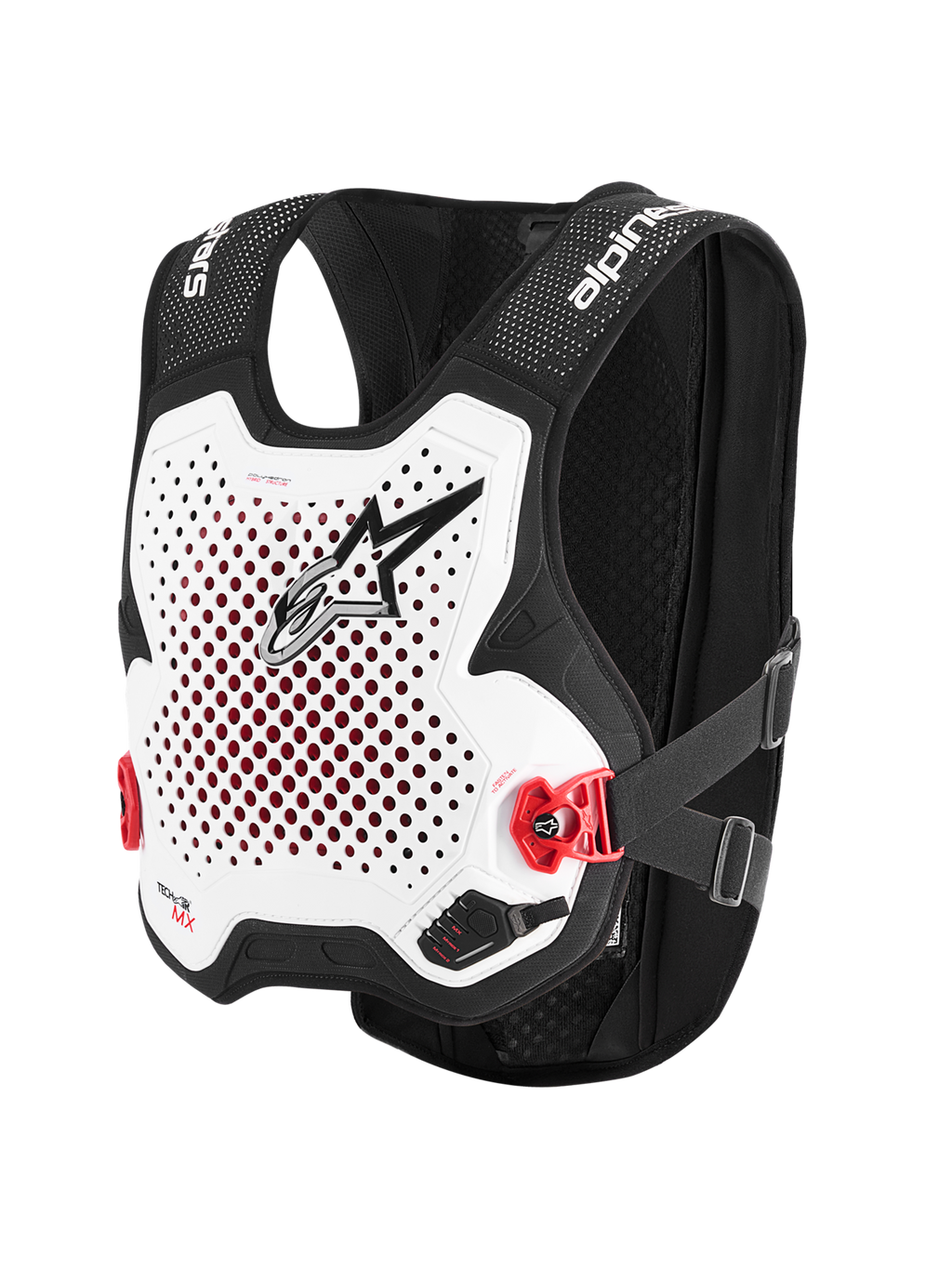 Alpinestars Tech-Air® MX Sistema De Airbag, chaleco protector de motocross, negro y blanco, con protector de espalda Nucleon PLASMA y construcción de malla elástica transpirable