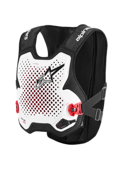 Alpinestars Tech-Air MX System, Motocross Airbag System, White and Black, CE-certified off-road protection vest with Nucleon PLASMA back protector