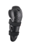Alpinestars Bionic Action Knee Protector, negro, protector individual para el lado izquierdo, protección de carcasa rígida con correas elásticas dobles, protección contra impactos para motocross y off-road, diseño ergonómico ventilado con acolchado.
