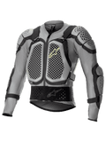 Alpinestars Bionic Action V2 Protection Jacket, armadura corporal para moto off-road, gris y negra con detalles en amarillo flúor, con tecnología Cell de patrón de panal en pecho y hombros, construcción de malla transpirable, correas ajustables y cinturón lumbar seguro para motocross y enduro