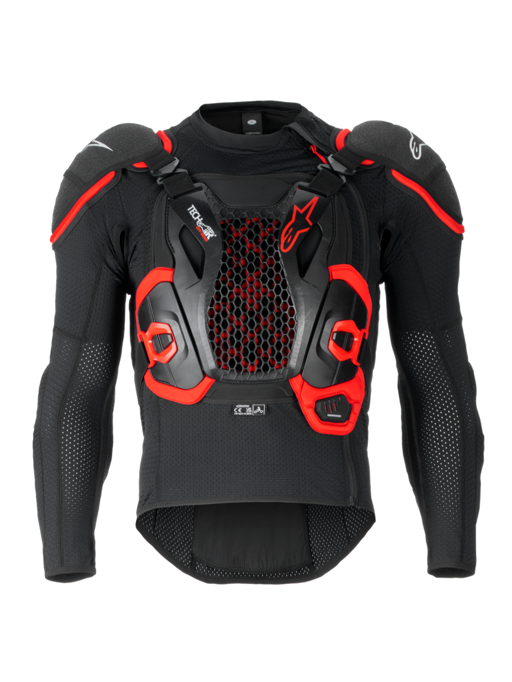 Alpinestars Tech-Air® Off-Road Sistema De Airbag, sistema de airbag off-road homologado FIM, negro y rojo, con protección integrada Nucleon CELL en pecho y espalda