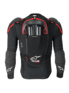 Alpinestars Tech-Air® Off-Road Sistema De Airbag, vista trasera en negro y rojo, con protector de espalda Nucleon CELL integrado, compartimento para bolsa de hidratación y protección CE Nivel 1