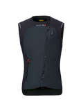 Sistema Alpinestars Stella Tech-Air 3 V2 para mujer, chaleco airbag de moto negro, vista frontal, con una cremallera diagonal, marca Tech-Air 3 e indicador de estado LED en el pecho