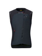 Sistema Alpinestars Stella Tech-Air 3 V2 para mujer, chaleco airbag de moto negro, vista frontal, con una cremallera diagonal, marca Tech-Air 3 e indicador de estado LED en el pecho