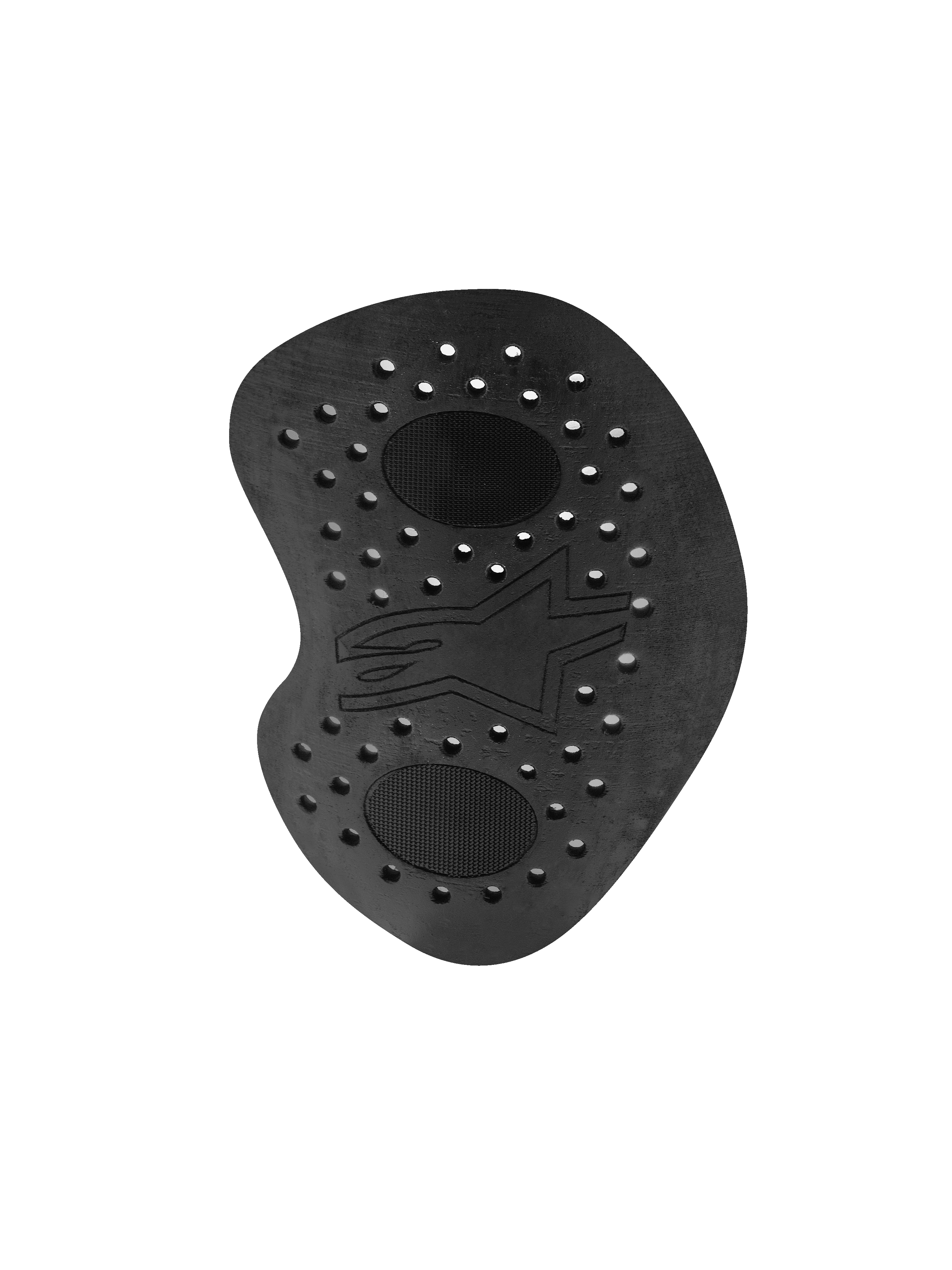Protector de cadera Alpinestars Nucleon Racing KR-HR, inserto de protección para motocicleta en color negro, espuma perforada que absorbe energía con carcasas duras sobreinyectadas, logotipo de la estrella de Alpinestars en relieve, diseño ergonómico para trajes de carreras