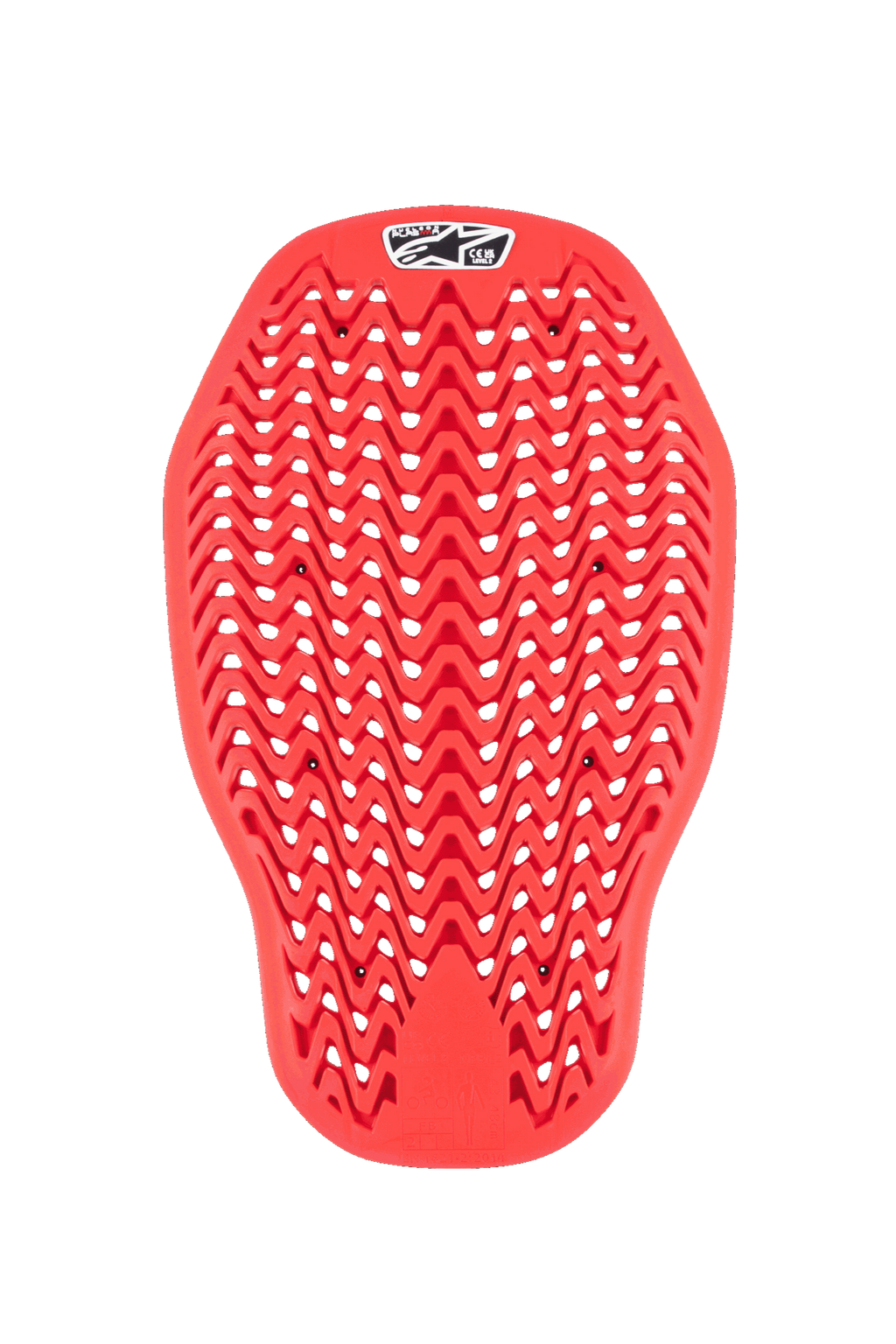 Alpinestars Nucleon Plasma Back Protector Insert, protector de espalda para motocicleta, rojo, diseño de malla flexible en zigzag con orificios de ventilación, protección contra impactos certificada CE Nivel 2, inserto ergonómico para chaquetas de moto