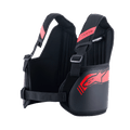 Alpinestars Bionic Rib Support, protector de costillas para karting, negro y rojo, con correas ajustables para los hombros con hebillas, diseño ergonómico contorneado con logotipo rojo, tejido de malla transpirable para protección en deportes de motor