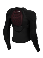 Alpinestars Bionic Plasma LT Youth Protection Jacket, Rear View, Black Mesh with Red Nucleon PLASMA Back Protector, Integrated Shoulder and Elbow Armor, Adjustable Mid-Back Strap, Protective Gear for Youth Motocross