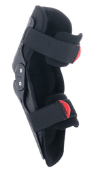 Alpinestars Youth SX-1 Knee Protector, rodillera de motocross, negro y rojo, con sistema de bisagra de doble pivote y sistema ajustable de doble correa con tiradores rojos, protección ligera y duradera para jóvenes pilotos de off-road