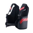 Alpinestars Youth Bionic Rib Support, Black and Red, Karting Rib Protector, featuring adjustable 3D mesh shoulder straps, hardshell side panels with red star logo, and adjustable waist strap for a secure fit