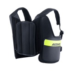 Alpinestars Youth Bionic Rib Support, protector de costillas para karting, negro y amarillo flúor, con correas de hombro ajustables de malla, paneles laterales acolchados con una banda amarillo flúor brillante y marca ASTARS, diseño ergonómico para protección en carreras de karts