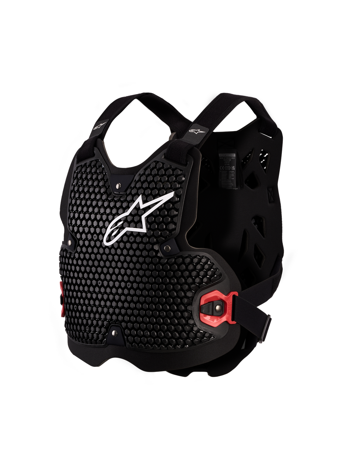 Alpinestars protector de pecho Bionic Action V2, armadura de MX negra y blanca, tecnología A-Morph, certificado CE.