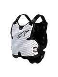Alpinestars protector de pecho Bionic Action para motocross, blanco y negro, con tecnología A-Morph ventilada y certificación CE nivel 1.