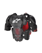 Alpinestars A-10 V2 Protector de Pecho Completo, protector de pecho de motocross, negro y rojo, con placas perforadas y forro de panal de abeja