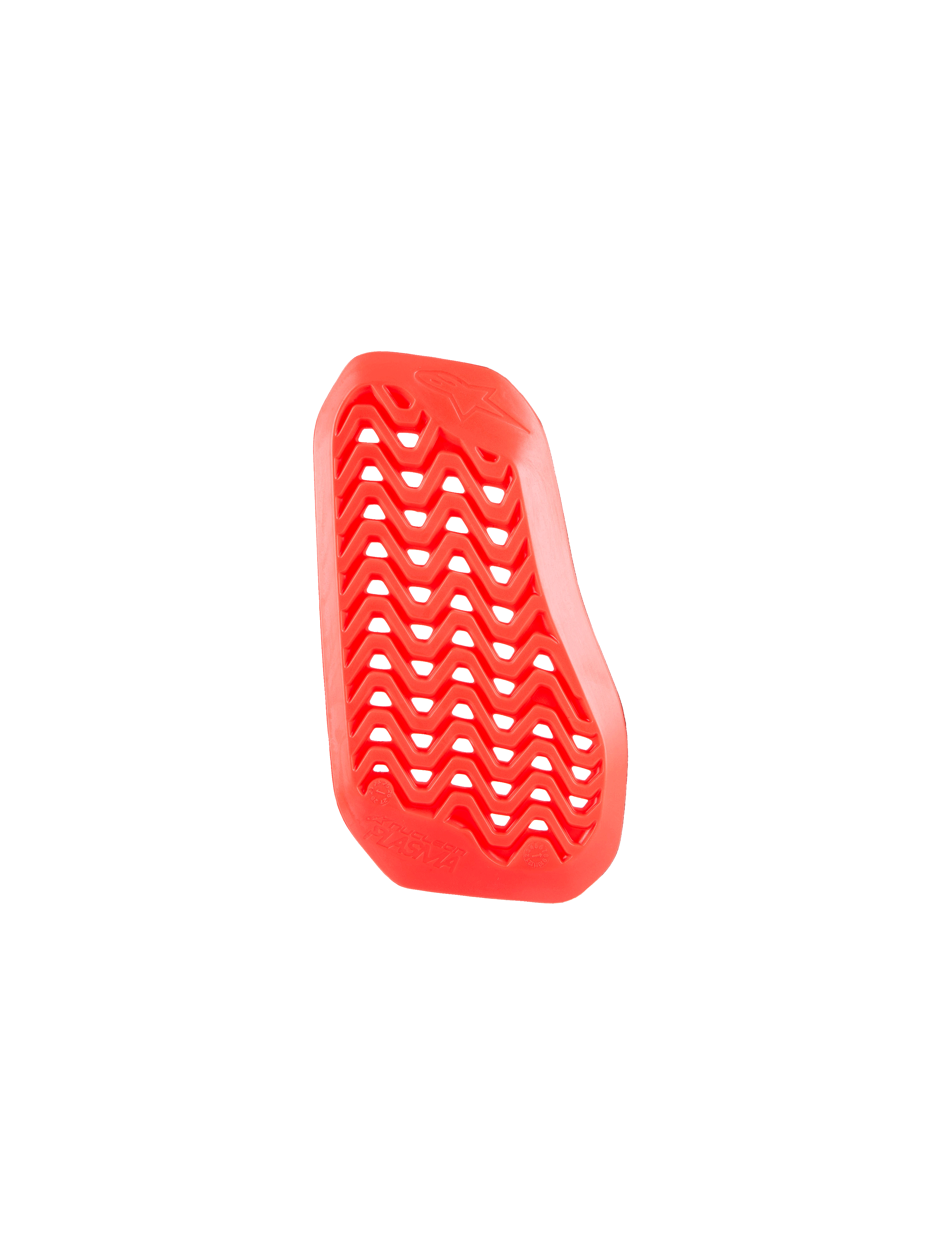 Alpinestars Nucleon Plasma Divided Chest Protector Insert, rojo, pieza del lado derecho, con diseño perforado en zigzag para el flujo de aire, material de impacto ligero, flexible y de base biológica