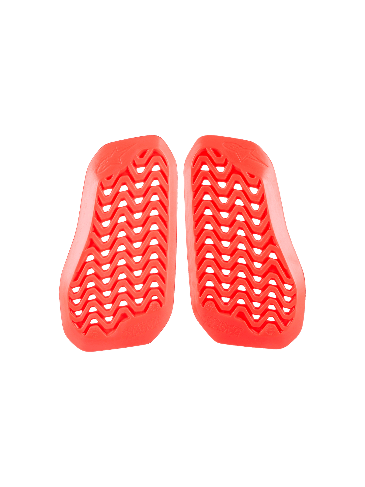 Alpinestars Nucleon Plasma Divided Chest Protector, inserto de protección de pecho roja para motocicleta, patrón en zigzag ventilado con orificios perforados, protección contra impactos con certificación CE, construcción ligera de dos piezas