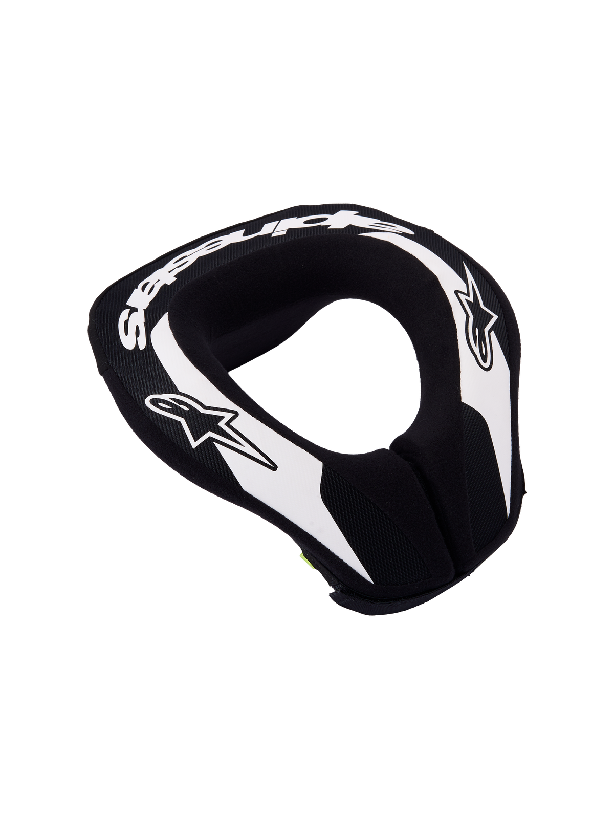 Alpinestars protector de cuello juvenil Sequence, equipo de protección para motocross, negro y blanco, espuma de doble densidad y cola extendida