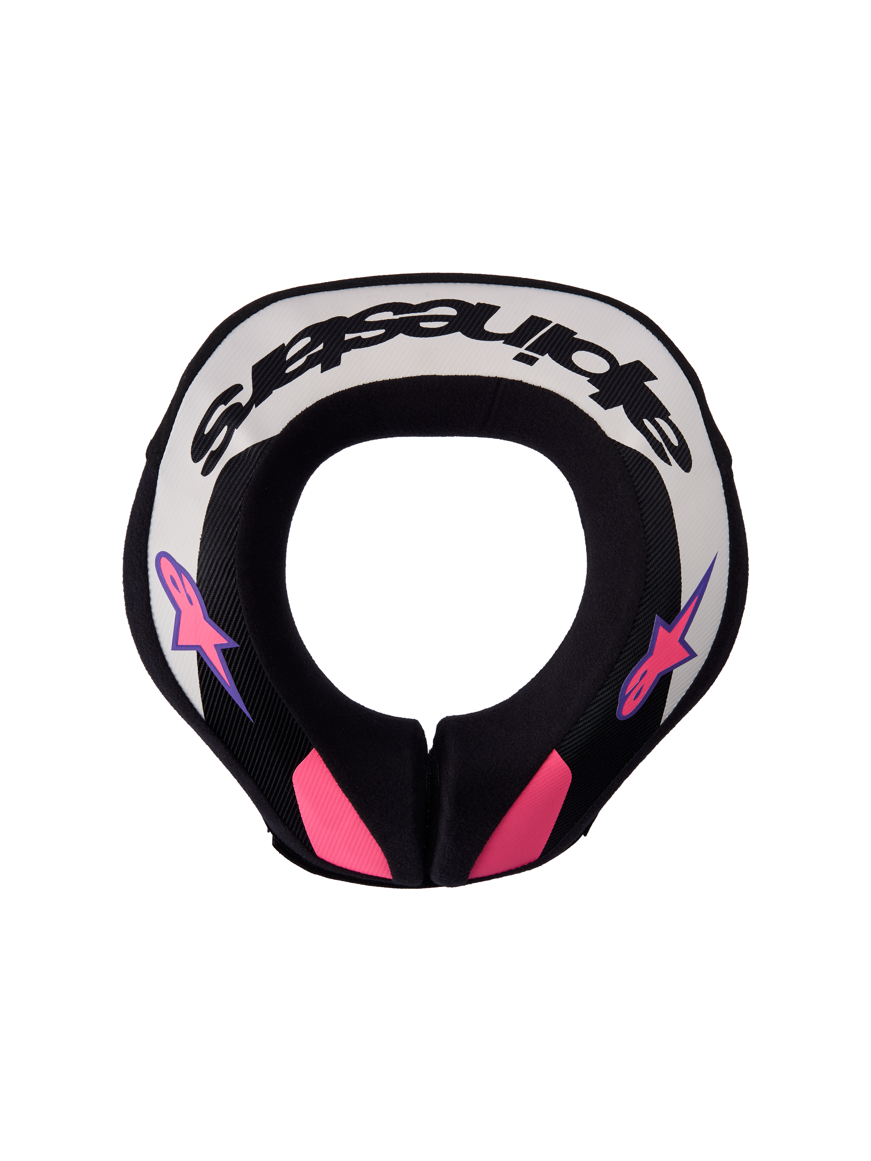 Alpinestars protector de cuello Sequence juvenil, equipo de protección para motocross, negro, gris claro y morado.