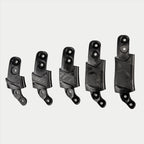 Kit adaptador de talla Alpinestars BNS, accesorio para casco y soporte de cuello, cinco componentes adaptadores de plástico negro en tamaños graduados, diseño modular para el ajuste del calce con orificios de montaje y marca texturizada, color negro sólido