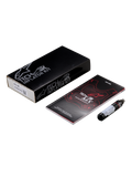 Kit de cartucho de repuesto Alpinestars Tech-Air® MX Airbag System, que cuenta con un cartucho inflador de argón cilíndrico negro, un manual de usuario con gráficos rojos y blancos, y una caja de venta negra con logotipos blancos, equipo esencial de mantenimiento de seguridad para airbags de motocicleta.