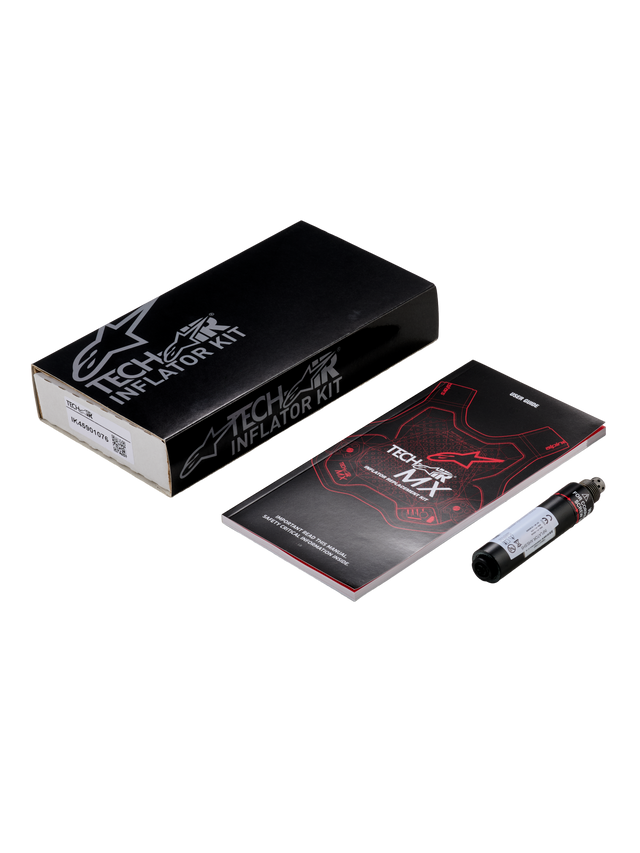 Tech-Air® MX Airbag System Replacement Canister, cartucho de repuesto para sistema de airbag, cilindro negro con banda roja, incluye kit inflador y manual de instrucciones, compatible con chalecos Tech-Air MX