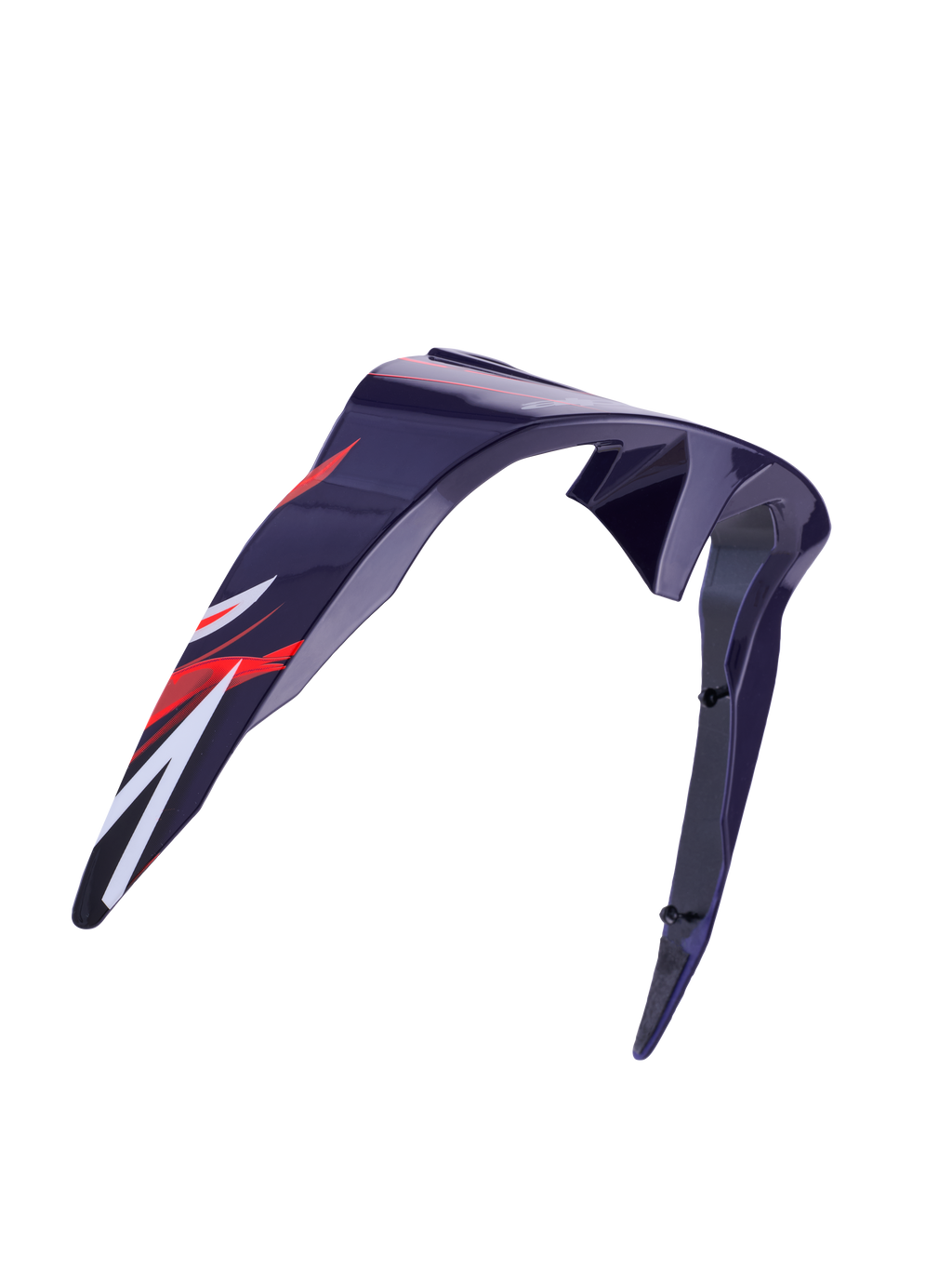 Alpinestars Supertech R10 Flyte Standard Spoiler, Helmet Accessory, Purple Red Glossy, aerodynamic curved design with red and white graphics, glossy finish, official replacement part
