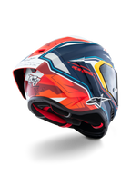 Casco Alpinestars Supertech R10 Acosta Edición Limitada, casco de competición para moto, azul, rojo y blanco, construcción de carbono, certificado ECE 22.06 y DOT