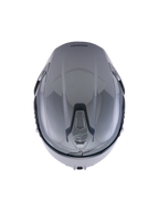 Casco Alpinestars S-R7 Solid, Gray Glossy, vista desde arriba que resalta el diseño aerodinámico de la calota y los puertos de ventilación superiores deslizables integrados.