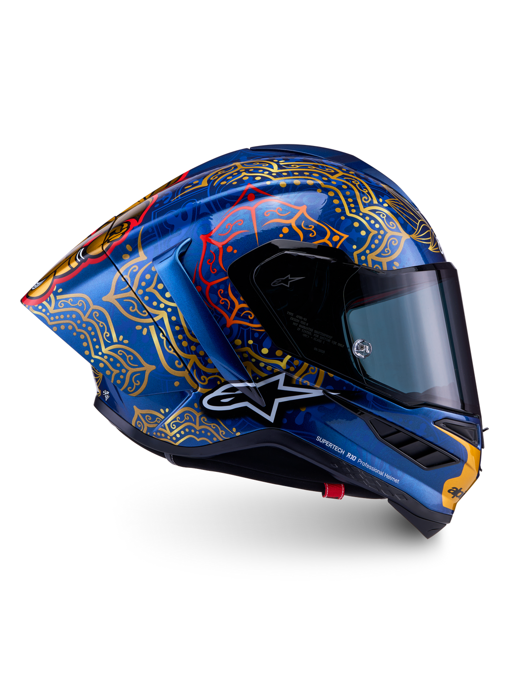 Alpinestars Supertech R10 Martinator Thai, casco de moto para carreras, azul y dorado, carbono, certificado FIM