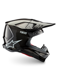 Casco Alpinestars Supertech M10 Solid ECE 22.06, casco de motocross para off-road, perfil lateral en carbono negro brillante, carcasa de carbono, visor y puertos de ventilación