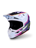 Casco Alpinestars S-M7 Blaster ECE06 para motocross y off-road, morado, rosa y blanco, con certificado ECE 22.06