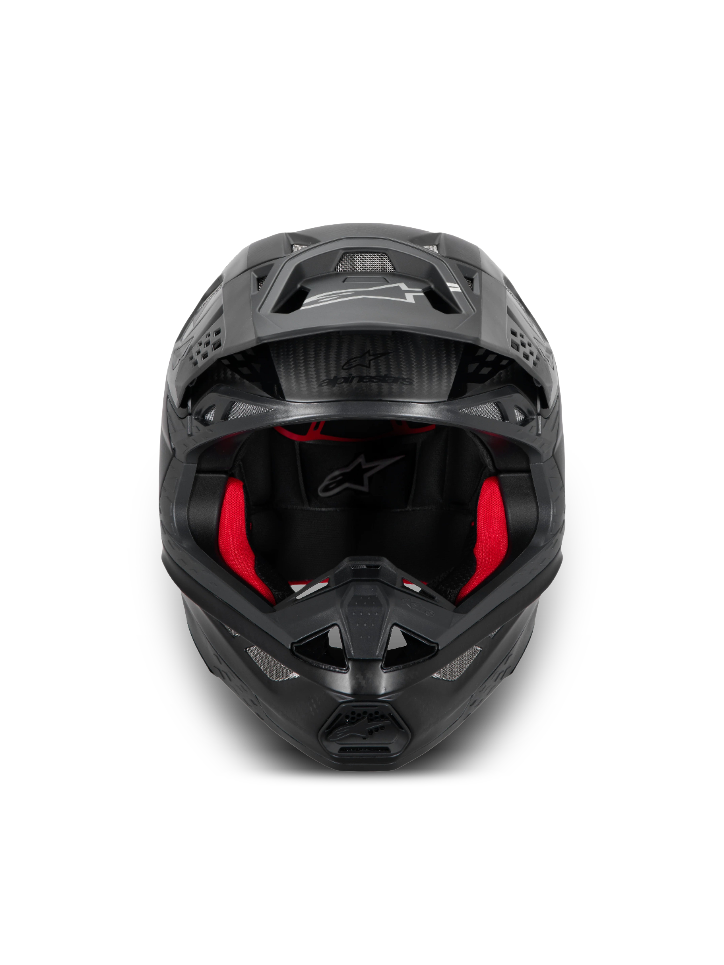 Alpinestars Supertech M10 Fame, casco de motocross, negro y rojo, fibra de carbono, certificado ECE 22.06