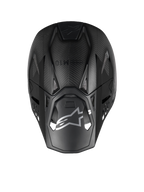 Alpinestars casco Supertech M10 Fame, vista superior, negro carbón mate y brillante, fibra de carbono 3K de motocross