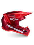 Alpinestars SM3 Radium, casco de motocross rojo y blanco, ventilación avanzada, protección contra impactos, homologado ECE 2206.