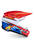 Alpinestars SM3 Falcon Motocross Helmet, red and blue graphic design, ECE 22.06 certified off-road racing protection.