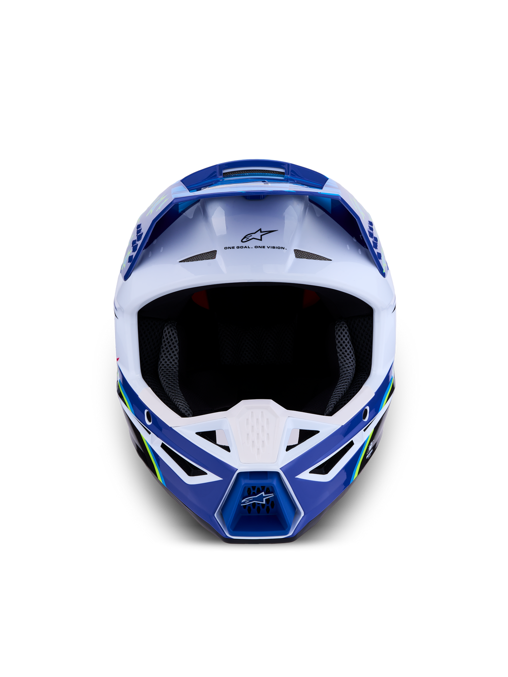 Alpinestars SM3 Falcon ECE06, casco de motocross azul y blanco, protección todoterreno con certificación ECE 2206.