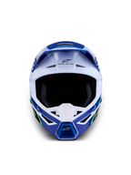 Alpinestars SM3 Falcon ECE06, casco de motocross azul y blanco, protección todoterreno con certificación ECE 2206.