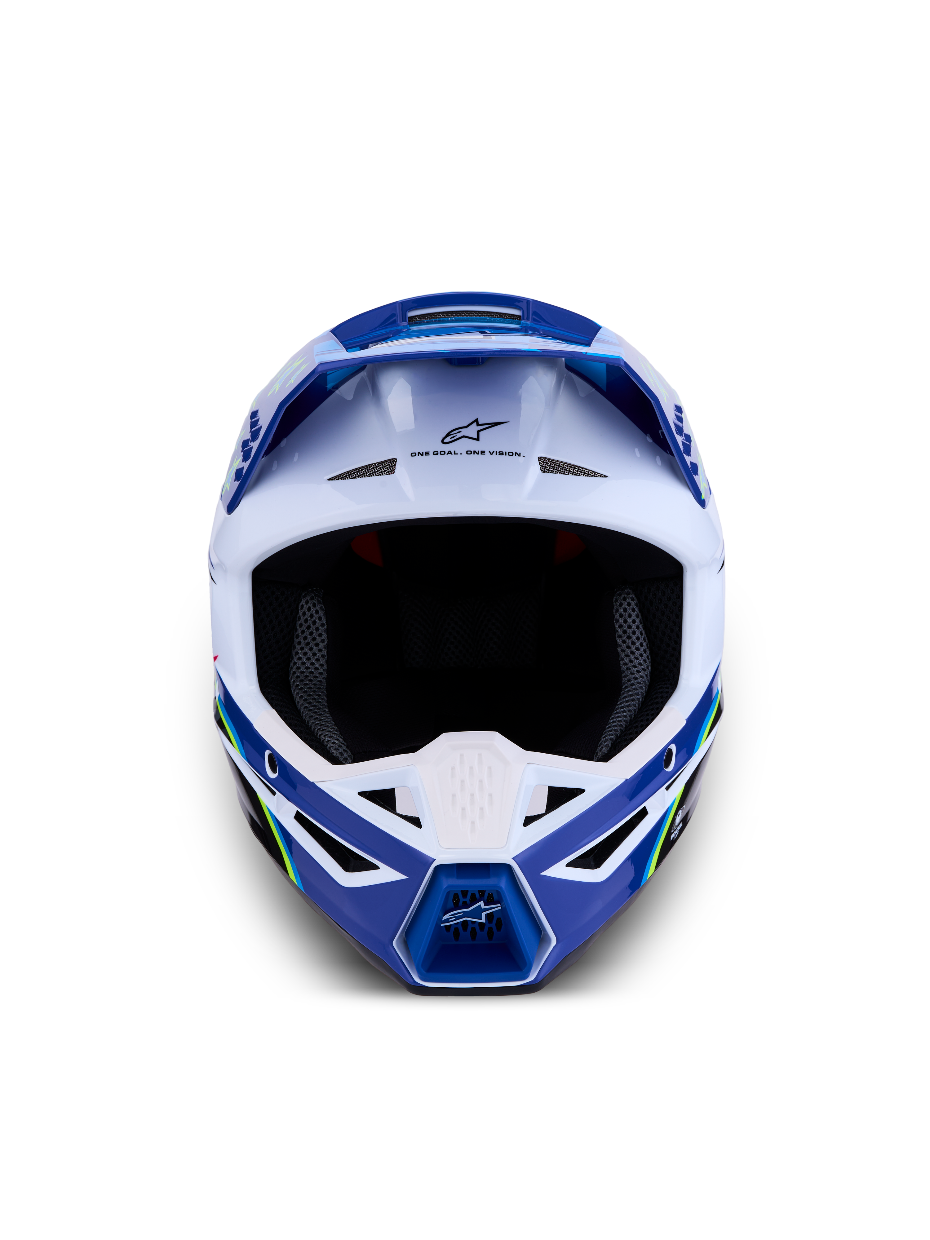 Alpinestars SM3 Falcon ECE06, casco de motocross azul y blanco, protección todoterreno con certificación ECE 2206.