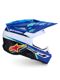 Alpinestars SM3 Falcon ECE06, casco de motocross para hombre, azul y blanco con estrellas y ventilación avanzada, ECE 22.06